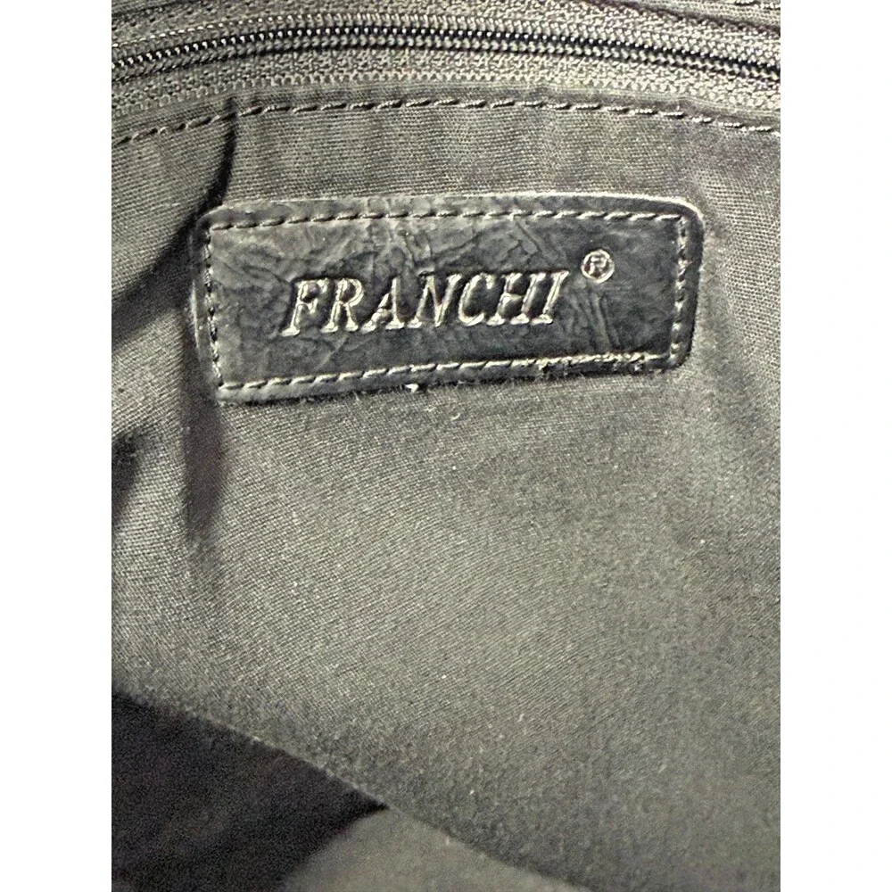 Vintage Black Leather Franchi‎ Handbag Shoulder bag